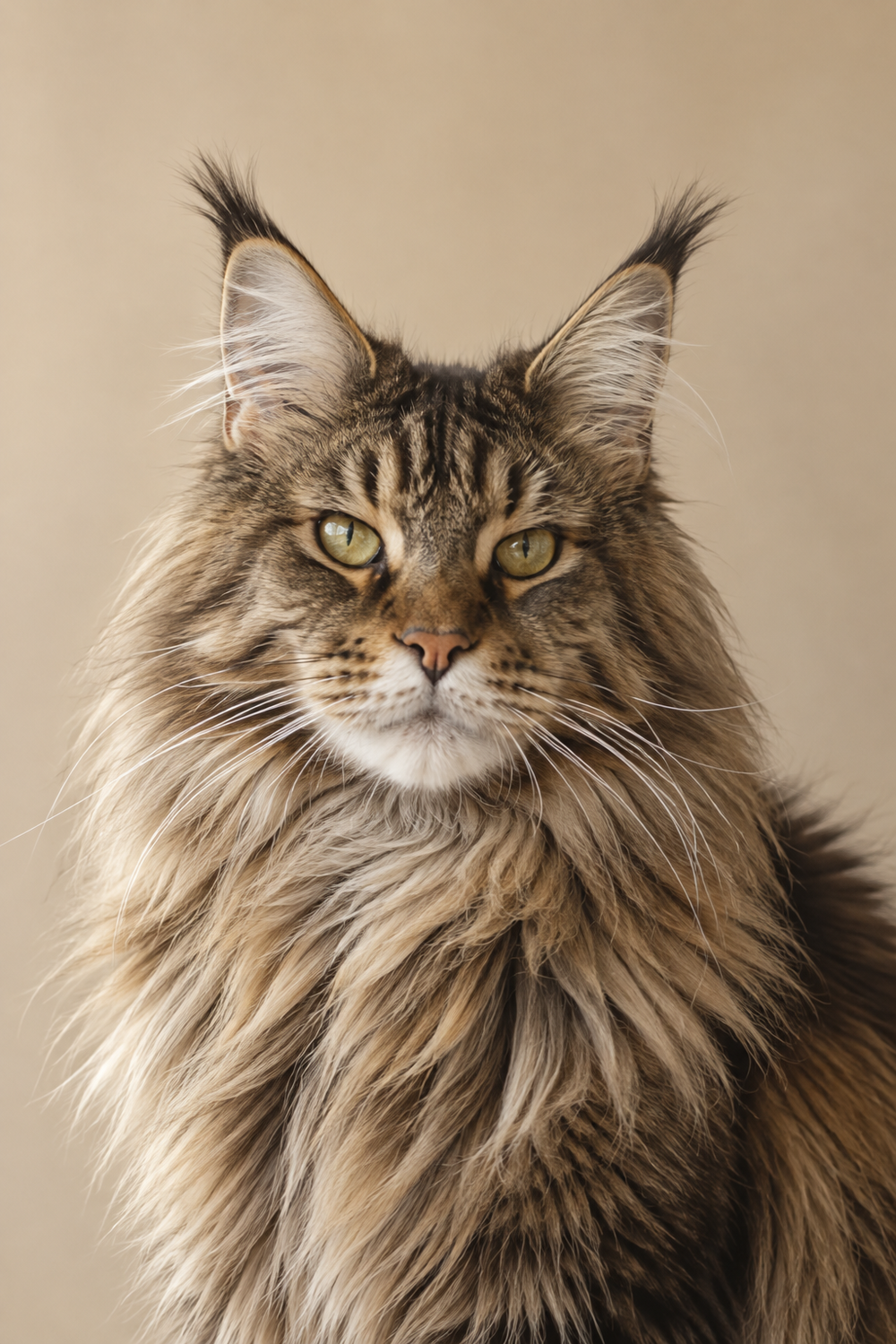A Maine Coon cat with a full, long coat