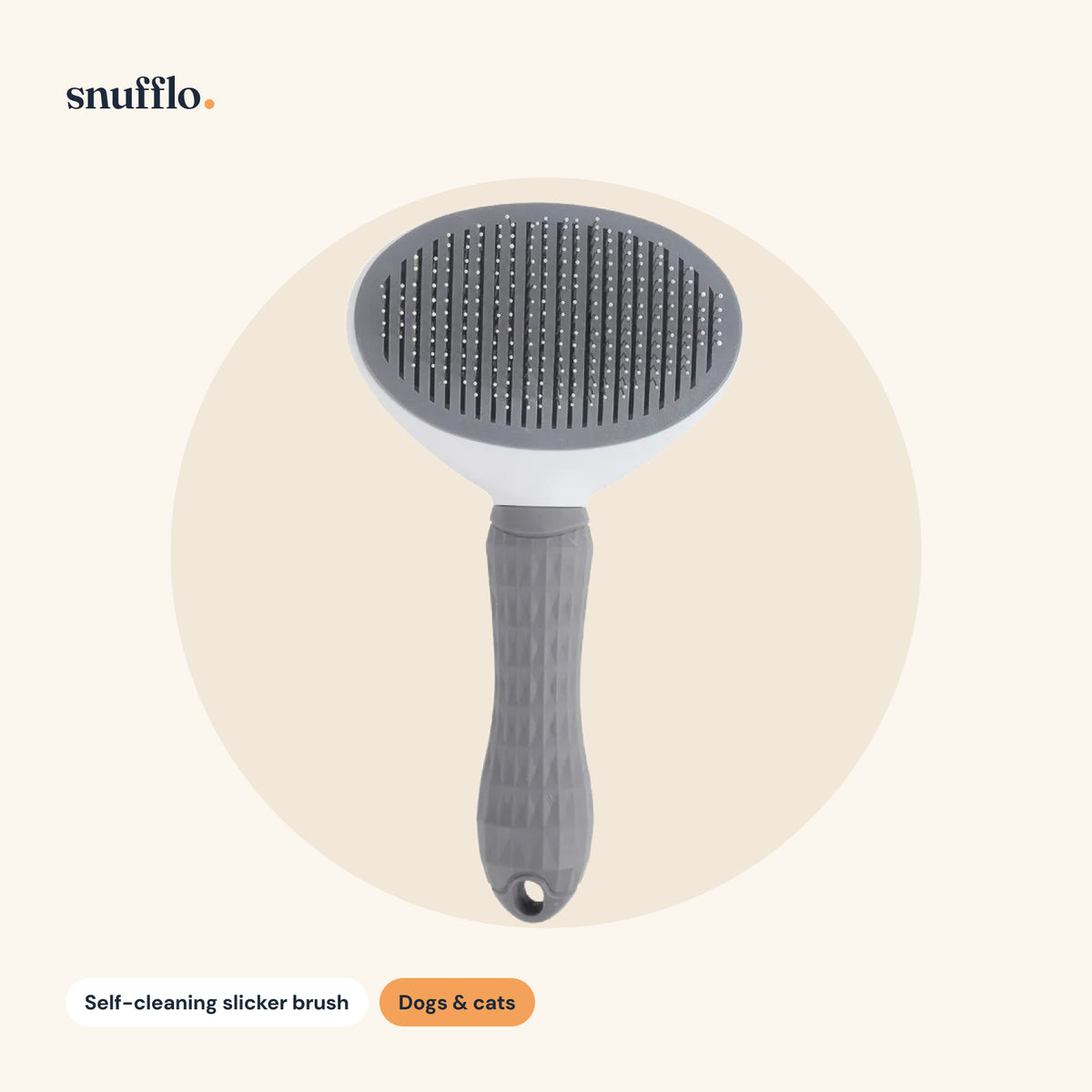 Snufflo self-cleaning slicker brush in grey