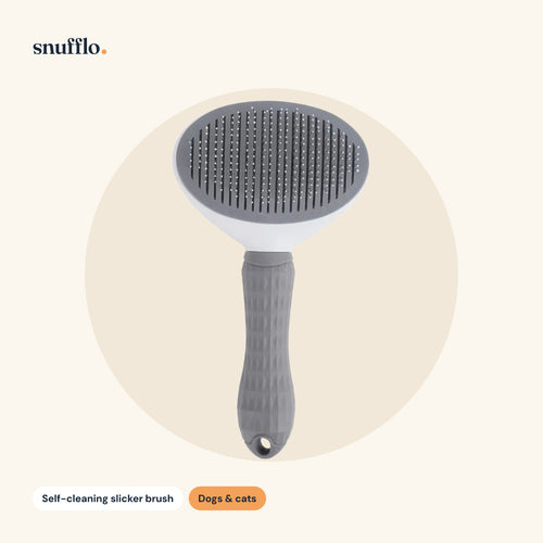 Snufflo self-cleaning slicker brush in grey